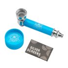 Pipa metallo Champ High + Mini Grinder azzurro